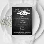 Menu Tout ce dont vous avez besoin est Love Chalkboard<br><div class="desc">Tout Ce Dont Vous Avez Besoin Est Love Chalkboard Mariage Collection - Carte Menu Modèles.</div>