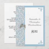 Menu traditionnel dentelle bleu pâle et blanc (Devant / Derrière)