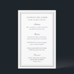 Menu traditionnel Mariage intemporel noir et blanc<br><div class="desc">Menu de mariage élégant au design simple et classique.</div>