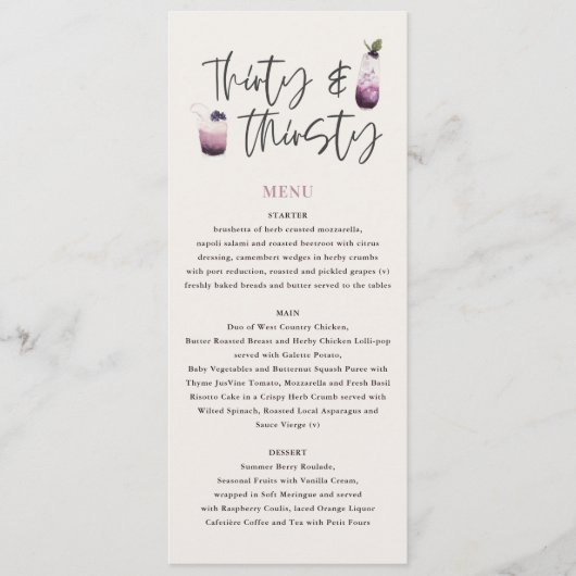 Menu Trente et trente ans (Devant)