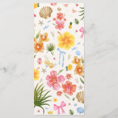 Menu Tropical Coastal Mariage de fleurs dessinées à la  (Dos)