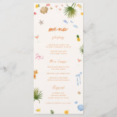Menu Tropical Coastal Mariage de fleurs dessinées à la  (Devant)