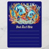 Menu Tropical Fish Colorful Summer Vibes (Dos)
