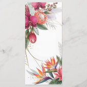 Menu Tropical Floral Paradise Botanical Gold Wedding (Dos)