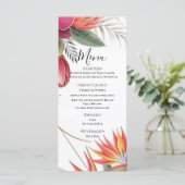 Menu Tropical Floral Paradise Botanical Gold Wedding (Debout devant)