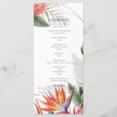 Menu Tropical Floral Paradise Botanical Wedding Program (Dos)