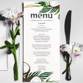 Menu Tropical Hawaiian Coconut mariage