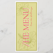 Menu Tropical Hibiscus Chartreuse Vibrant Wedding (Dos)