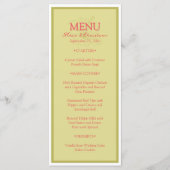 Menu Tropical Hibiscus Chartreuse Vibrant Wedding (Devant)