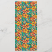 Menu Tropical Orange and Yellow Floral Mariage Men (Dos)