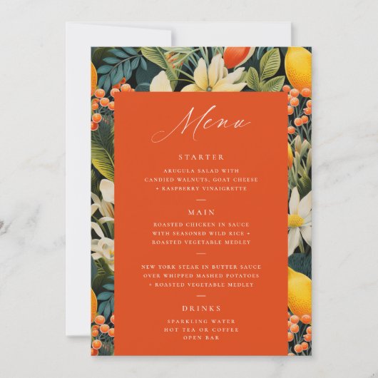 Menu Tropical Orange Paradise (Devant)