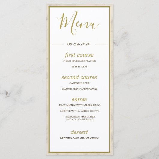 Menu Tropical Palm Tree élégant Mariage rustique modern (Devant)