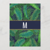 Menu Tropical Palm Tree Greenery Gold Marine Blue Maria (Dos)