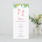 Menu Tropical Summer Pink Flamants roses Twins Baby sho (Debout devant)