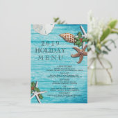 Menu Tropisch kerstZee Life Blue Boards (Staand voorkant)