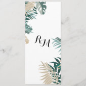 Menu Tropische bladeren Weddenschap (Achterkant)