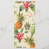 Menu Tropische Leaves Pineapple Luau Styled Weddin (Achterkant)