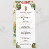 Menu Tropische Leaves Pineapple Luau Styled Weddin (Voorkant / Achterkant)