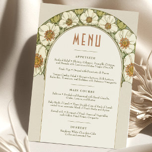 Menu Trouwdag Vintage Art Nouveau van Mucha Kaart