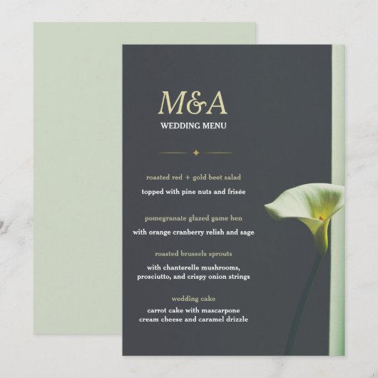 Menu Trouwen Kaart (Voorkant / Achterkant)