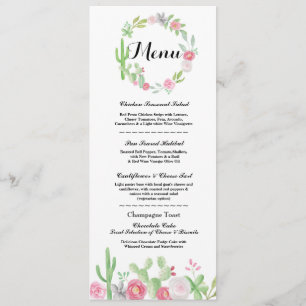 Menu Trouwreceptie Cactus Fiesta Mexicaanse Menu's Kaart