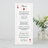 Menu Trouwreceptie Diamond Speelkaarten Aas Kaart (Staand voorkant)