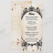Menu Trouwreceptie Gotische Frame Halloween Kaart (Voorkant / Achterkant)