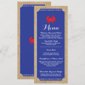 Menu Trouwreceptie Krab Kookstrand Kaart (Voorkant / Achterkant)
