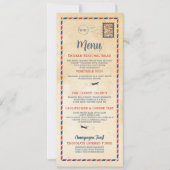 Menu Trouwreceptie Reis Ansichtkaart Kaart (Voorkant)