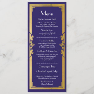Menu Trouwreceptie Rustiek 1920's Marine Art Deco