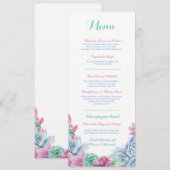 Menu Trouwreceptie Rustiek Pastel Succulenten (Voorkant / Achterkant)
