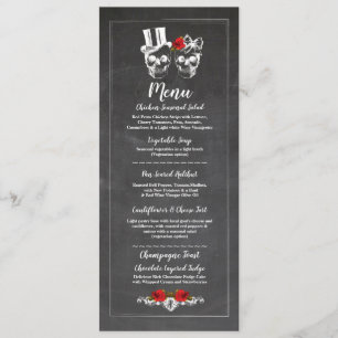 Menu Trouwreceptie Rustieke Schedels Rozen Menu's