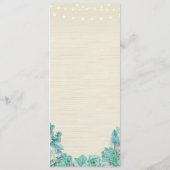 Menu Trouwreceptie Rustieke Succulenten Munt (Achterkant)