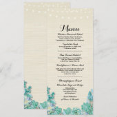Menu Trouwreceptie Rustieke Succulenten Munt (Voorkant / Achterkant)