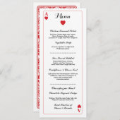 Menu Trouwreceptie Speelkaarten Aas van Harten Kaart (Voorkant / Achterkant)