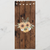 Menu Trouwreceptie Sunflower Wood (Achterkant)