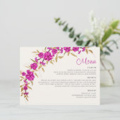 Menu Trumpet sauvage violet Vin Fleur Jardin Mariage (Debout devant)