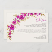 Menu Trumpet sauvage violet Vin Fleur Jardin Mariage (Devant / Derrière)