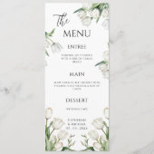 Menu Tulipes blanches Élégance florale de mariage (Devant)