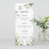 Menu Tulipes blanches Élégance florale de mariage (Debout devant)