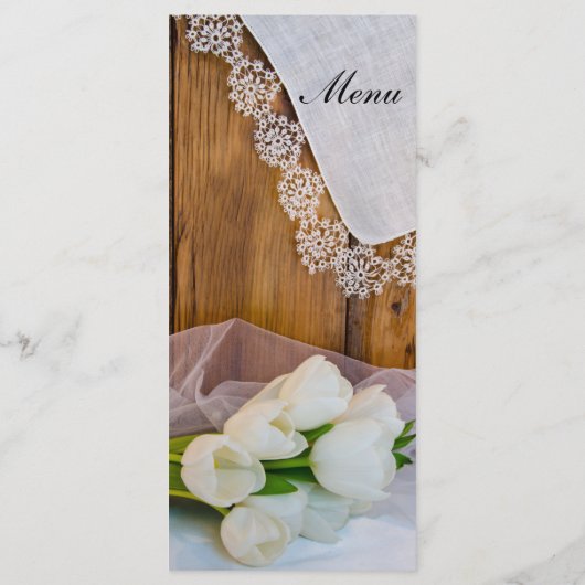 Menu Tulipes blanches rustiques Pays Grange Printemps M (Dos)