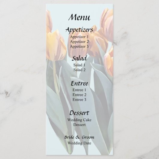 Menu Tulipes orange (Devant)