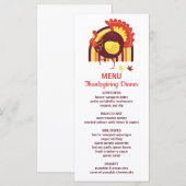 Menu Turquie stylisée Super Bon thanksgiving arc-en-cie (Devant / Derrière)