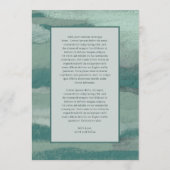 Menu Turquoise Absract Coastal Chic Mariage moderne (Dos)