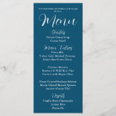 Menu Turquoise Bleu Simple Style Dîner Mariage (Devant)
