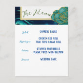 Menu turquoise & Blue Floral Agate (Devant)