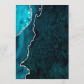 Menu Turquoise Blue Silver Agate Modern Script Mariage (Dos)
