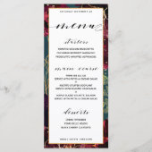 Menu Turquoise Bordeaux Jewel Tones Mariage (Devant)