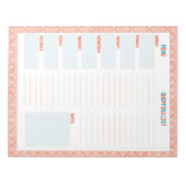 Menu Turquoise & Coral Weekly/Grocery List Notitieblok (Voorkant)
