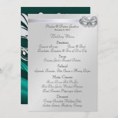 Menu turquoise de mariage de bijou de mascarade (Devant / Derrière)